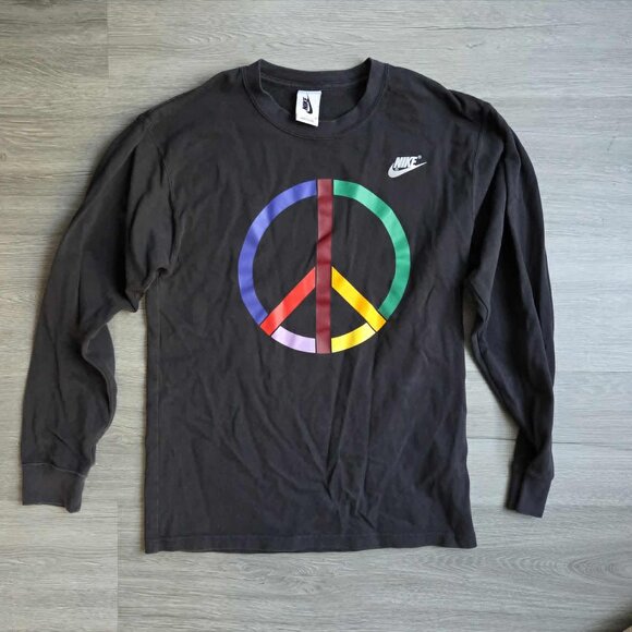 Nike x Olivia Kim Colorful Peace Sign Long Sleeve Off Noir Size Small - Picture 2 of 5
